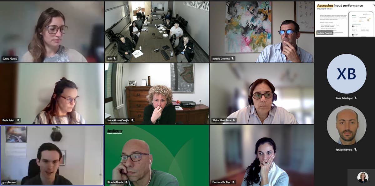 Screenshot of Lunch-and-Learn video call with AgriThority® and Biome Makers.