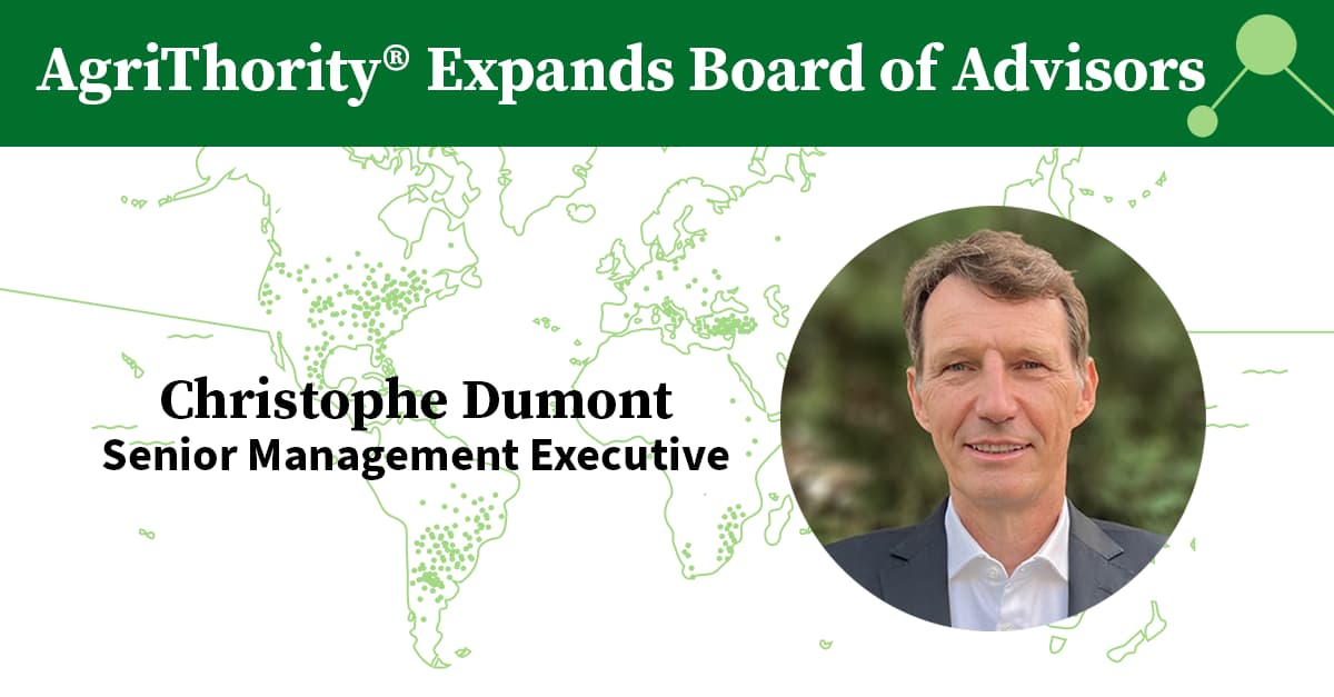 AgriThority® Welcomes Christophe Dumont to the Board of Advisors