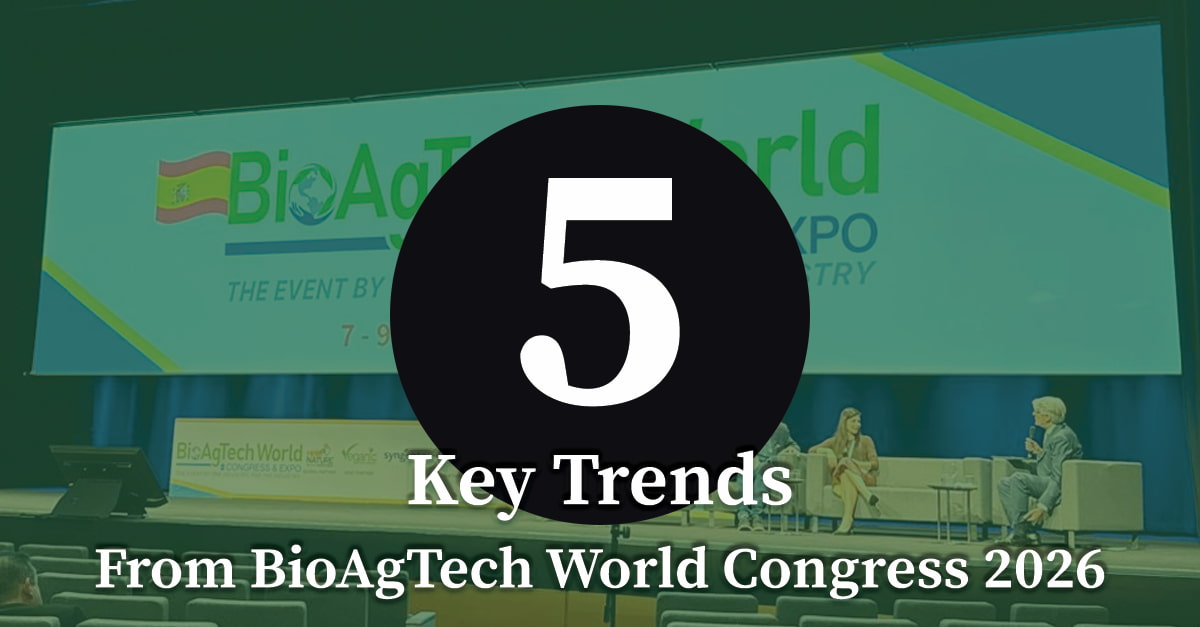 5 Key Trends from BioAgTech World Congress 2026 – Conference stage with speakers at the international BioAgTech event in Spain highlighting the top innovations in agricultural biotechnology and agritech for 2026.