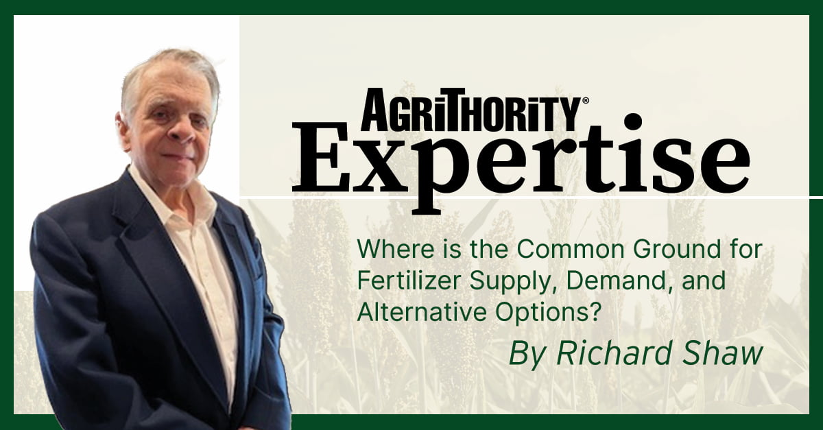 Richard Shaw, AgriThority Expertise – Where is the Common Ground for Fertilizer Supply, Demand, and Alternative Options? Agricultural expert portrait with wheat field background.